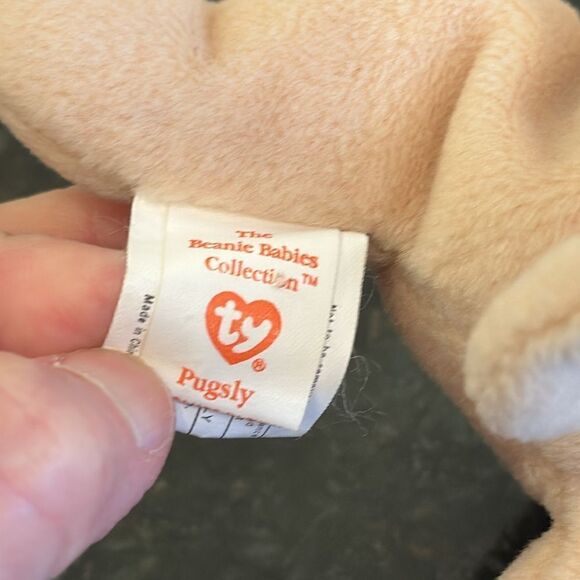 Ty Beanie Baby Pug "Pugsly" W/ Tags 8" Long 1996 * SKU 29, 67 - Picture 9 of 10